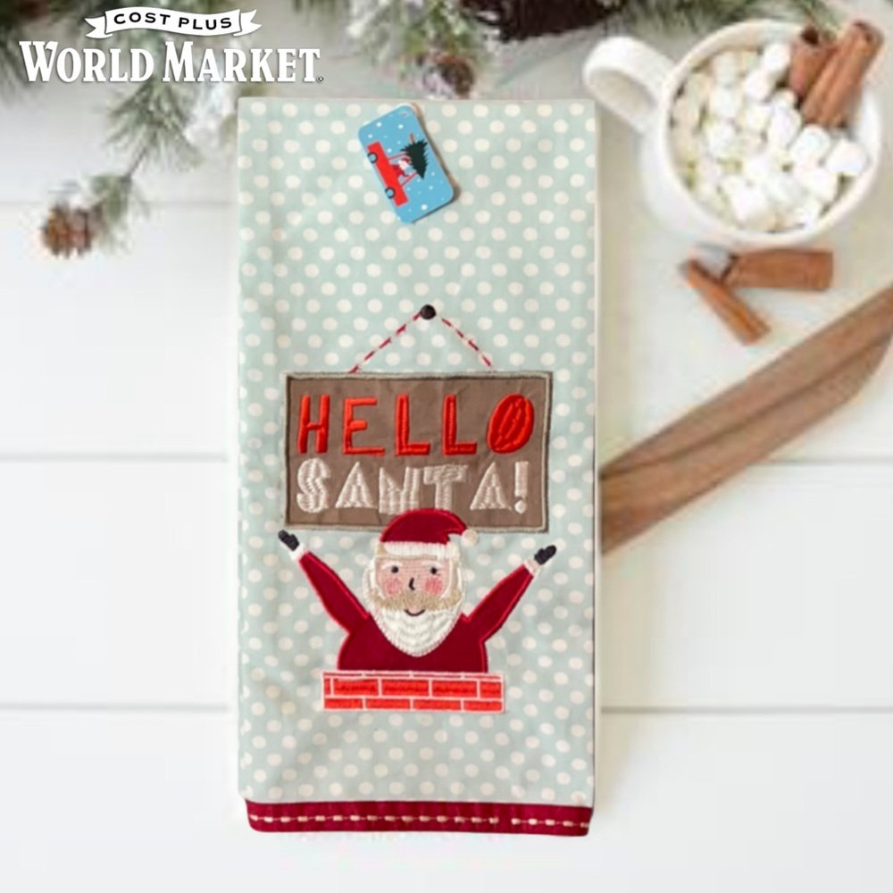 World Market Hello Santa Kitchen Towel